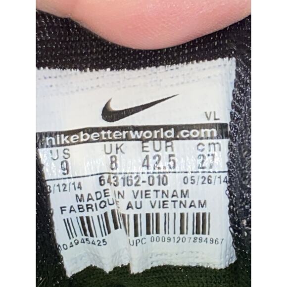 NIKE Vapor Shark Men's Cleats Size 9 Black White Swoosh Football Baseball - Picture 6 of 6